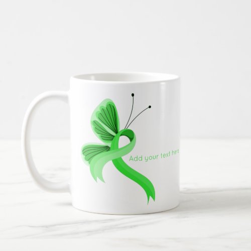 Light green butterfly awareness ribbon coffee mug