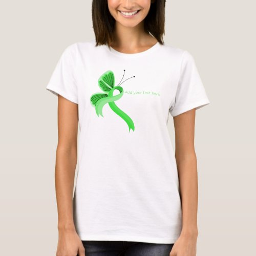 Light green butterfly awareness ribbon T_Shirt