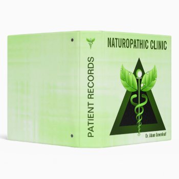 Light Green Caduceus Alternative Medicine 1.5 Inch Binder by sunnymars at Zazzle