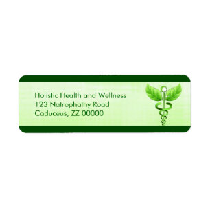 Light Green Caduceus Alternative Medicine Icon Label