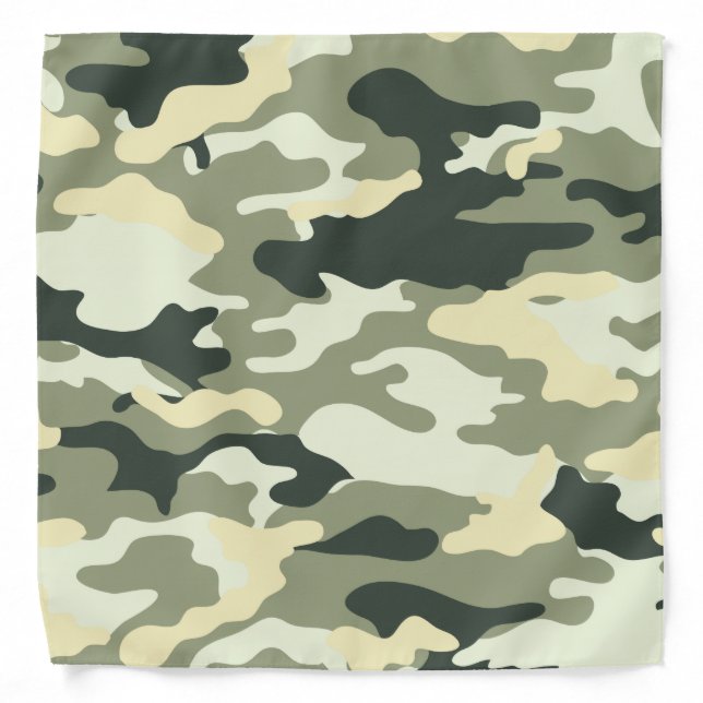 Light Green Camouflage Pattern Bandana (Front)