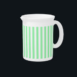 Light green candy stripes beverage pitcher<br><div class="desc">Light green candy stripes</div>