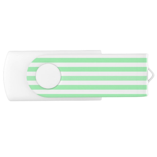 Light green candy stripes flash drive (Front)