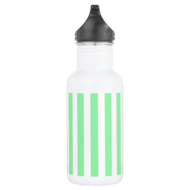 Light green candy stripes stainless steel water bottle (Right)