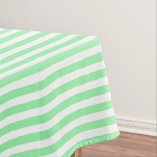 Light green candy stripes tablecloth