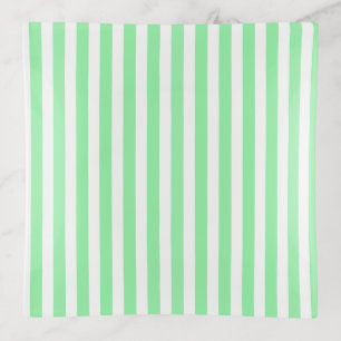 Light green candy stripes trinket tray