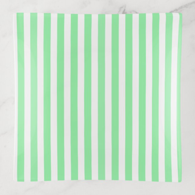 Light green candy stripes trinket tray (Front)