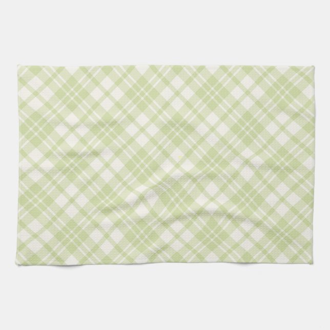 Light green checkered kitchen Towel  (Horizontal)