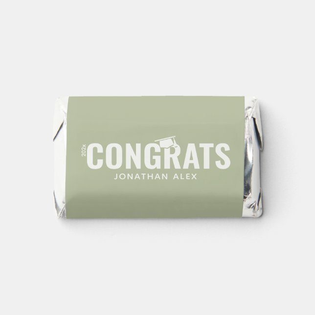 Light Green Chocolate Bar Graduation Favor (Front)