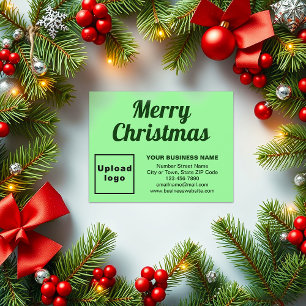 Light Green   Christmas   Business   Small Flat Holiday Card