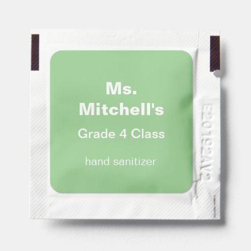 Light Green Classroom Hand Sanitizer Packet