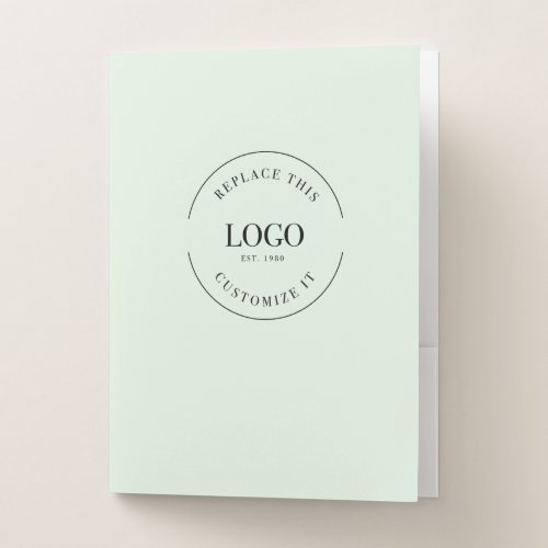 Light green Custom large Business Logo website  Pocket Folder