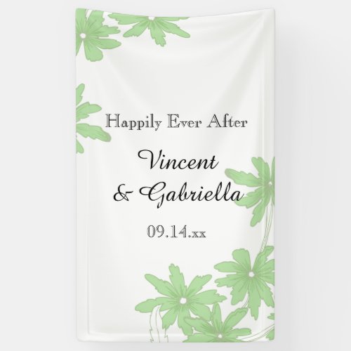 Light Green Daisies Wedding Banner
