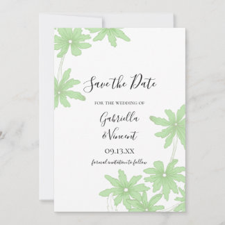 Light Green Daisies Wedding Save the Date