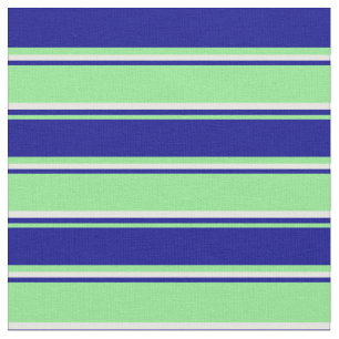 Light Green, Dark Blue, and Mint Cream Stripes Fabric