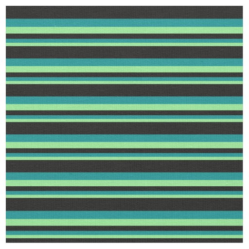 Light Green, Dark Cyan, and Black Pattern Fabric