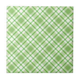Light green diagonal check pattern ceramic tile