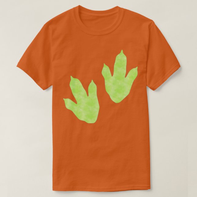 Light Green Dinosaur Footprint T-Shirt (Design Front)