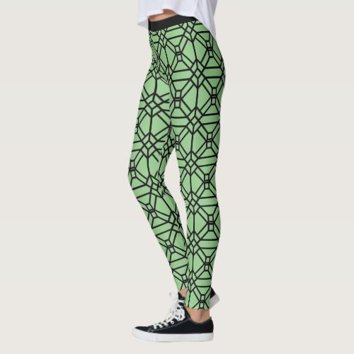 Light Green Dream Breezy Net Design Womens  Leggings