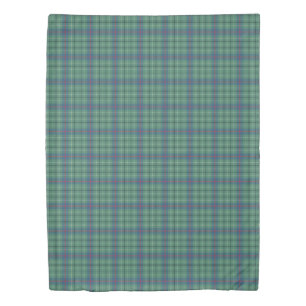 Light Green Duncan Clan Ancient Tartan Duvet Cover
