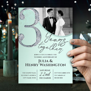 Light Green Elegant Wedding Anniversary Invitation