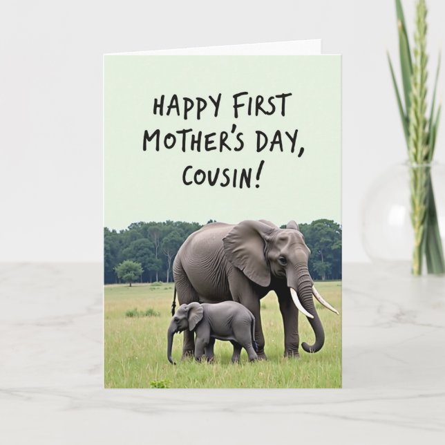 Light Green Elephant Card (Front)