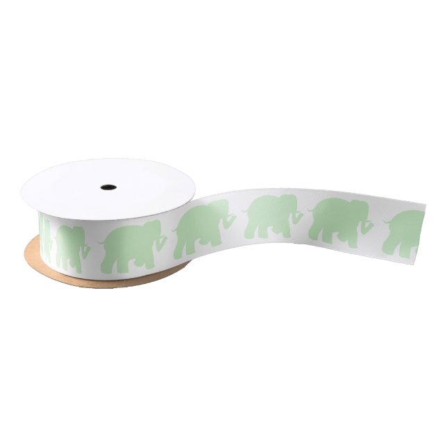 Light green elephants ribbon (Spool)