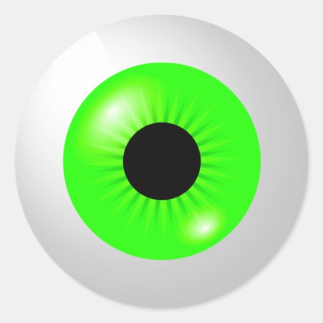 Light Green Eyeball Classic Round Sticker (Front)