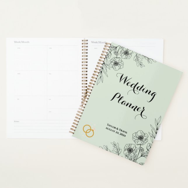 LIGHT GREEN FLORAL WEDDING PLANNER (Display)