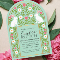 Light Green Folk Art Easter Brunch Arch Invitation