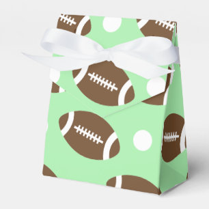 Light Green Football, White Polka Dots Favor Boxes