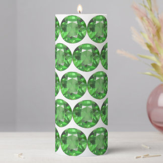 Light Green Gems Pillar Candle