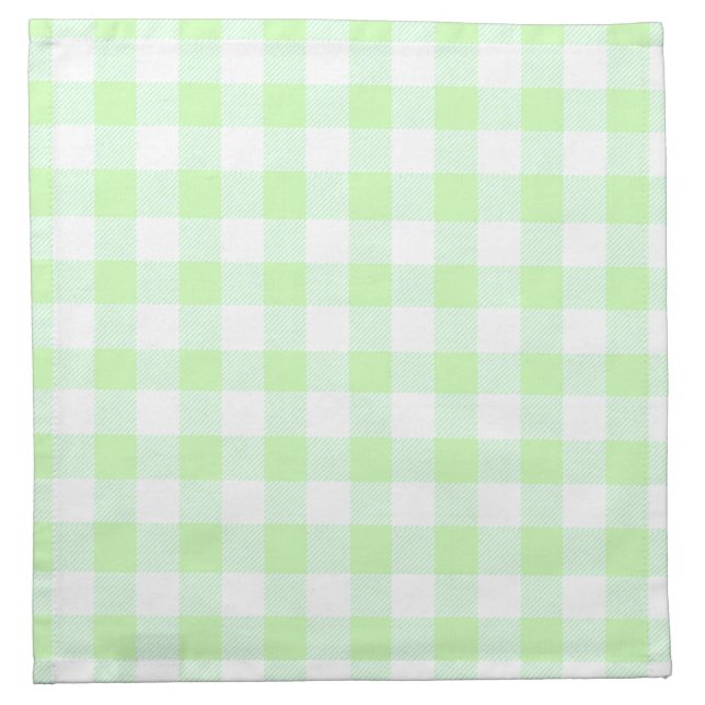 light green gingham check napkin (Front)