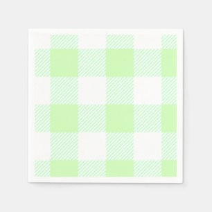 Light Green Gingham Check Pattern Paper Napkins