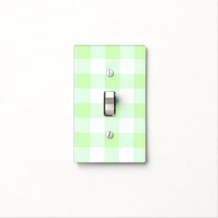Light Green Gingham Check Pattern Switch Cover