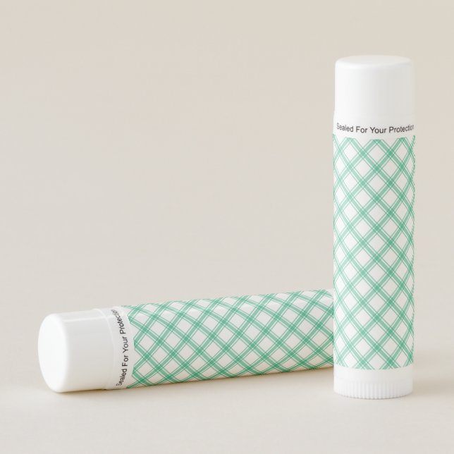 Light Green Gingham Checkered Pattern Classic  Lip Balm (Front)