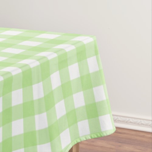 Light Green Gingham Table Cloth