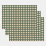 Light Green Gingham Wrapping Paper Sheets