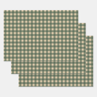 Light Green Gingham Wrapping Paper Sheets