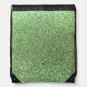 Light green glitter drawstring bag