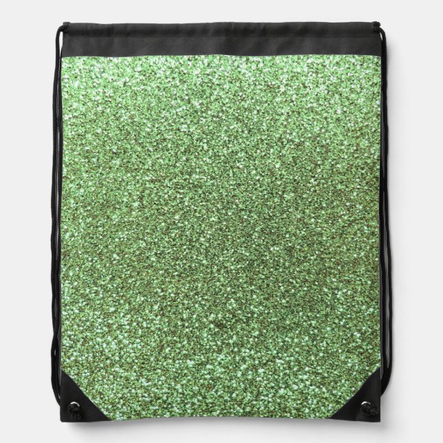 Light green glitter drawstring bag (Front)