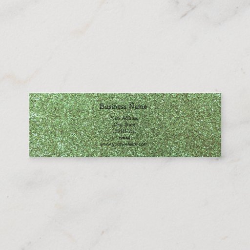 Customizable Light green glitter business card template