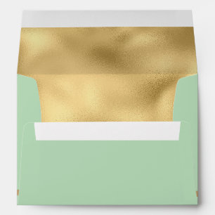Light Green & Gold Wedding Envelope