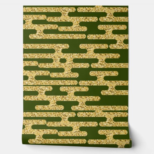 Light Green Golden Pattern Modern  Wallpaper Wallpaper