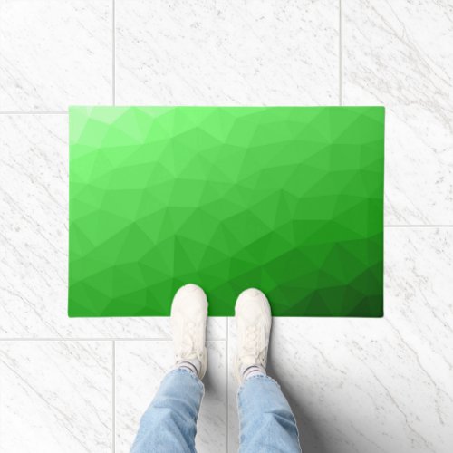 Light green gradient geometric mesh bright pattern doormat