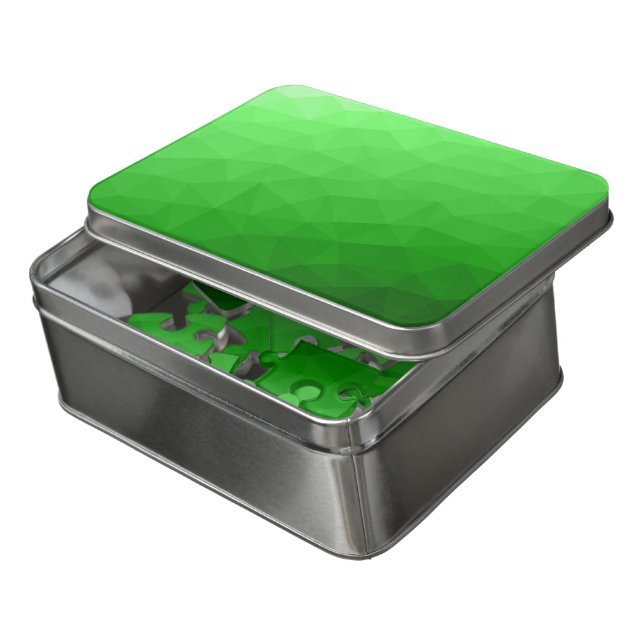 Light green gradient geometric mesh bright pattern jigsaw puzzle (Lid Open)