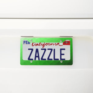 Light green gradient geometric mesh bright pattern license plate frame