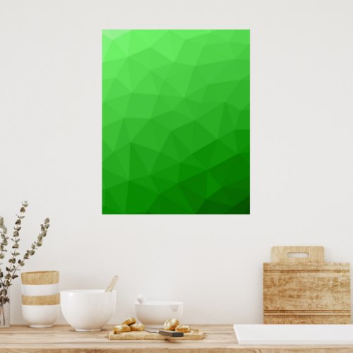 Light green gradient geometric mesh bright pattern poster