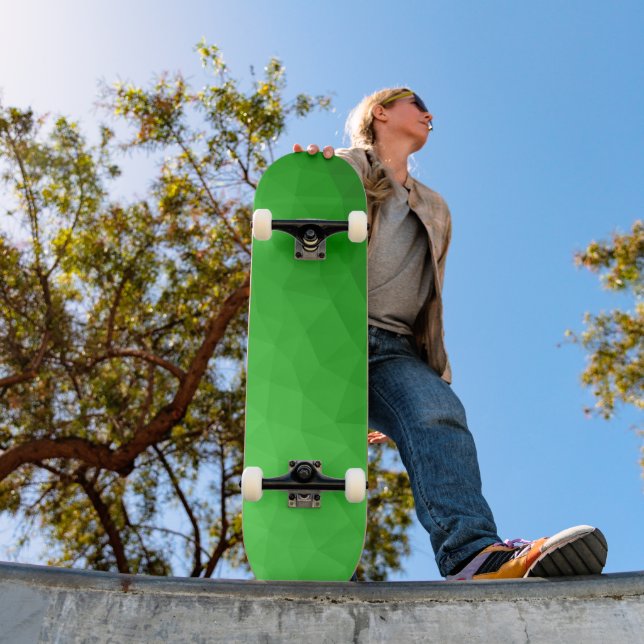 Light green gradient geometric mesh bright pattern skateboard (Outdoor 1)