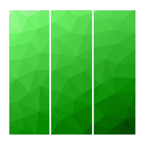 Light green gradient geometric mesh bright pattern triptych